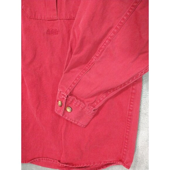 Vintage REI Shirt Mens Large Red Canvas Button Up Long Sleeve Heavyweight - Picture 3 of 8
